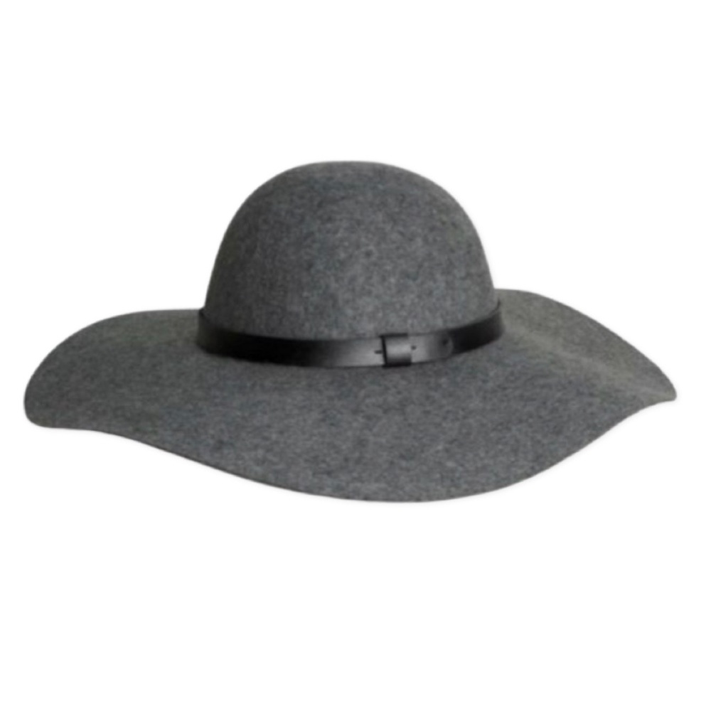 🆕 NWT Wool Floppy Hat with Leather Trim